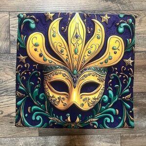 Mardi Gras Mask Pillow Cover New Orleans Louisiana 17x17 New